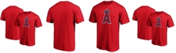 Fanatics Men's Red Los Angeles Angels Official Logo T-shirt